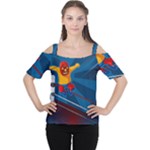 Cinco De Mayo Luchador Women s Cutout Shoulder Tee