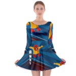 Cinco De Mayo Luchador Long Sleeve Skater Dress