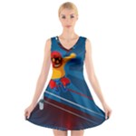 Cinco De Mayo Luchador V-Neck Sleeveless Dress