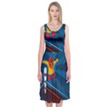 Cinco De Mayo Luchador Midi Sleeveless Dress