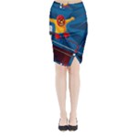 Cinco De Mayo Luchador Midi Wrap Pencil Skirt