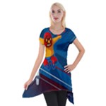 Cinco De Mayo Luchador Short Sleeve Side Drop Tunic