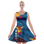 Cinco De Mayo Luchador Velvet Skater Dress