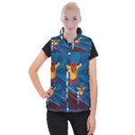 Cinco De Mayo Luchador Women s Button Up Puffer Vest