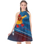 Cinco De Mayo Luchador Halter Neckline Chiffon Dress 