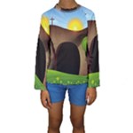 christ tomb Kids  Long Sleeve Swimwear