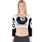 Emoji Eight Ball Long Sleeve Crop Top (Tight Fit)