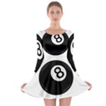 Emoji Eight Ball Long Sleeve Skater Dress