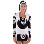 Emoji Eight Ball Women s Long Sleeve Hooded T-shirt