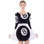 Emoji Eight Ball Long Sleeve Velvet Skater Dress