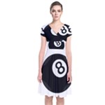 Emoji Eight Ball Short Sleeve Front Wrap Dress