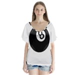 Emoji Eight Ball V-Neck Flutter Sleeve Top