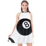 Emoji Eight Ball Halter Neckline Chiffon Dress 