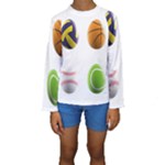 sports easter eggs Kids  Long Sleeve Swimwear