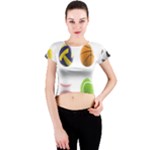 sports easter eggs Crew Neck Crop Top