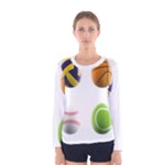 sports easter eggs Women s Long Sleeve Tee