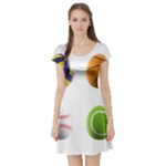 sports easter eggs Short Sleeve Skater Dress