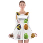 sports easter eggs Long Sleeve Skater Dress