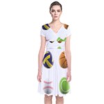 sports easter eggs Short Sleeve Front Wrap Dress