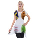 sports easter eggs Short Sleeve Side Drop Tunic