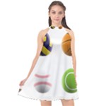 sports easter eggs Halter Neckline Chiffon Dress 