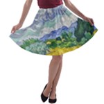 Van gogh A-line Skater Skirt