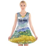 Van gogh V-Neck Sleeveless Dress