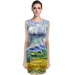 Van gogh Sleeveless Velvet Midi Dress