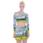 Van gogh Off Shoulder Top with Skirt Set