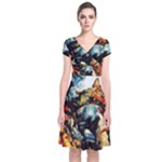 Rubens Short Sleeve Front Wrap Dress