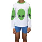 Emoji Aliens Kids  Long Sleeve Swimwear