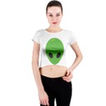 Emoji Aliens Crew Neck Crop Top