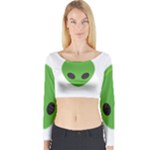 Emoji Aliens Long Sleeve Crop Top (Tight Fit)