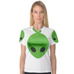 Emoji Aliens Women s V-Neck Sport Mesh Tee