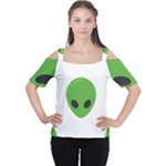 Emoji Aliens Women s Cutout Shoulder Tee