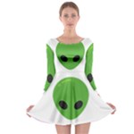 Emoji Aliens Long Sleeve Skater Dress