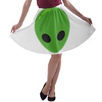 Emoji Aliens A-line Skater Skirt