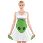 Emoji Aliens V-Neck Sleeveless Dress