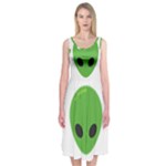 Emoji Aliens Midi Sleeveless Dress