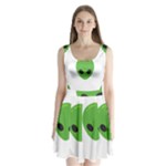 Emoji Aliens Split Back Mini Dress 