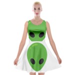 Emoji Aliens Velvet Skater Dress