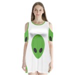 Emoji Aliens Shoulder Cutout Velvet  One Piece