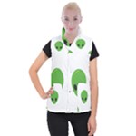 Emoji Aliens Women s Button Up Puffer Vest