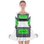 Emoji Pager Long Sleeve Skater Dress