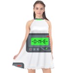 Emoji Pager Halter Neckline Chiffon Dress 