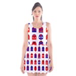 Lucha Libre Masks Scoop Neck Skater Dress