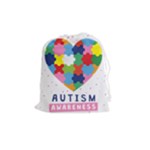 pink autism awareness Drawstring Pouch (Medium)