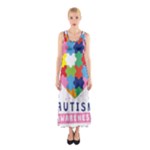 pink autism awareness Sleeveless Maxi Dress