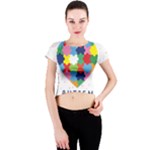 pink autism awareness Crew Neck Crop Top