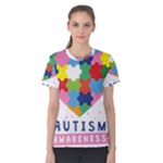 pink autism awareness Women s Cotton Tee